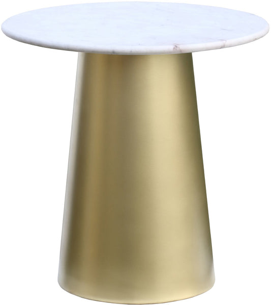 Sorrento Contemporary End Table with Genuine Marble Top & Gold Base - Perfect for Living Rooms!