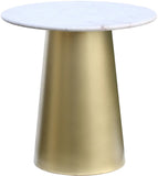 Sorrento Contemporary End Table with Genuine Marble Top & Gold Base - Perfect for Living Rooms!