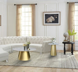 Sorrento Contemporary End Table with Genuine Marble Top & Gold Base - Perfect for Living Rooms!