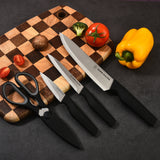6-Piece Knife Set - High Carbon Stainless Steel Kitchen Knives with Ergonomic Handles, Blade Guards