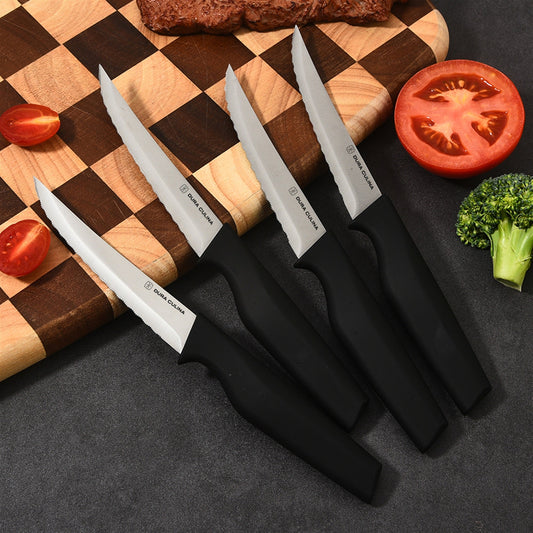 8-Piece Steak Knife Set - High Carbon Stainless Steel Serrated Blades with Ergonomic Handles, 4.5” Premium Kitchen Knives for Dining