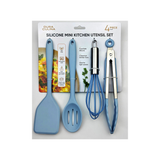 4-Piece Baby Blue Mini Silicone Tool Set – Versatile, Non-Stick, and Stylish
