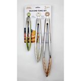 3-Piece Kitchen Tong Set for Versatile Cooking & Serving (Multi Color)