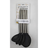 5-Piece Silicone Kitchen Tool Set (Black, s.s Handle)
