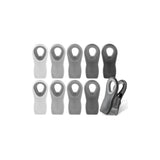 10-Piece Magnetic Bag Clip Set, Greys