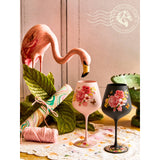 Blue Stallion Farm Floral Wine Glass Set of 2