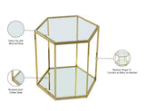 Sei Glass Contemporary End Table - Modular Design with Mirrored Base for Stylish Space Solutions