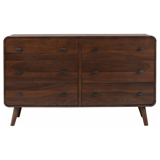 Robyn 6-drawer Bedroom Dresser Dark Walnut