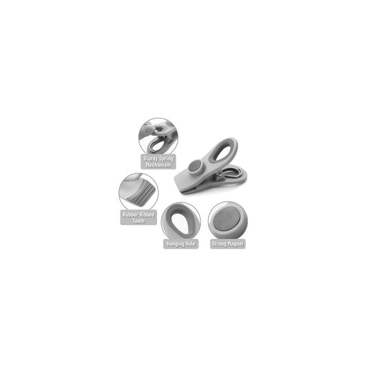 10-Piece Magnetic Bag Clip Set, Greys