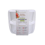 4 Piece Set (6.55 Cup / 52.4Oz) Round Glass Storage Containers With Lids, White