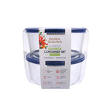 4 Piece Set (6.55 Cup / 52.4Oz) Round Glass Storage Containers With Lids, Blue