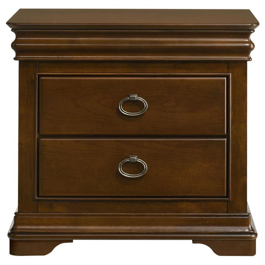 Garland 2-Drawer Nightstand Bedside Table Brown Cherry