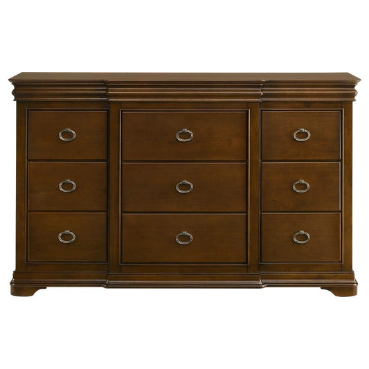 Garland 9-Drawer Bedroom Dresser Cabinet Brown Cherry