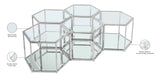Sei Glass Modular Coffee Table with Mirrored Base - Elevate Your Space with Stylish Versatility!