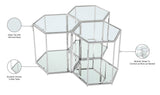 Sei Glass Contemporary End Table - Modular Design with Mirrored Base for Stylish Space Solutions