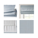 Basketweave Room Darkening Cordless Roman Shade, Blue