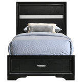 Miranda 51-inch Wood Twin Storage Panel Bed Black