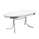 Retro 5-piece Oval Dining Table Set - White and Black