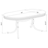 Retro Oval 60-inch Wood Top Dining Table - White and Chrome