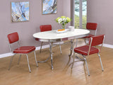 Retro Upholstered Dining Side Chair - Red (Set of 2)