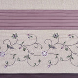 Faux Silk Embroidered Shower Curtain, Lavender Purple/Brown