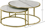 Massimo Nesting Coffee Table Set - Stylish Faux Marble & Gold Steel for Contemporary Living Spaces