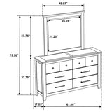 Hazlewood 6-drawer Bedroom Dresser with Mirror Vineyard Oak