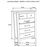 Hazlewood 5-drawer Bedroom Chest of Drawers Vineyard Oak