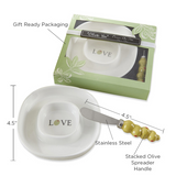 Olive You Olive Tray & Spreader Ceramic Set