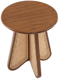 Butterfly End Table - Stunning Mid-Century Design with Oak Veneer Top and Natural Cane Base