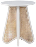 Butterfly End Table - Stunning Mid-Century Design with Oak Veneer Top and Natural Cane Base