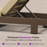PURPLE LEAF Outdoor Daybed for Patio,  Poolside Chaise Lounge Bed with Cushion, Olefin Blend Fabric, Aluminum Frame Sunbed with Side Table for Deck and Backyard