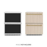 ZLINE 24" Touchstone 168 Can Outdoor-Rated Dual Refrigerator Drawer, Panel Ready Champagne Bronze, RDSPOZ-24-CB