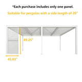 PURPLE LEAF Louvered Pergola Accessory Aluminum Louver Grille for Optimal Privacy, Sunlight Control Side Fixed Shutter Wall, Pergola Not Included