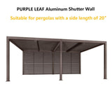 PURPLE LEAF Louvered Pergola Accessory Aluminum Louver Grille for Optimal Privacy, Sunlight Control Side Fixed Shutter Wall, for Bronze Pergola Not Included
