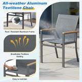 4-Person Patio Dining Set with Round All-Aluminum Table