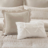 7 Piece Shabby Chic Comforter Set, Neutral