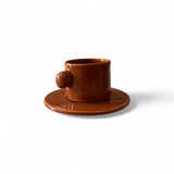Moroccan Ceramic Espresso Cup & Saucer Set of 4