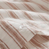 3 Piece Classic Stripe Down Pattern Duvet Set, Terracotta