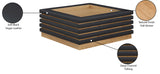 Rory Coffee Table - Contemporary Oak Veneer Design with Stylish Vegan Leather Accents, 39"x39"