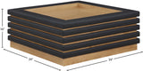 Rory Coffee Table - Contemporary Oak Veneer Design with Stylish Vegan Leather Accents, 39"x39"