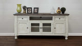 2 Drawer 4 Door 70" TV Stand - Farmhouse White & Gray
