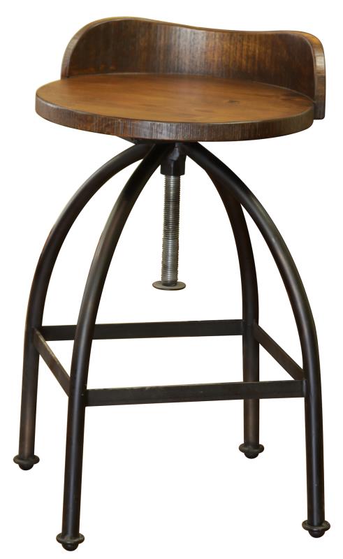 Adjustable Wooden Barstool 24-30" | Pueblo Swivel Chair