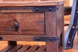 1 Drawer End Table | Parota Wood with Metal Details