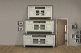 2 Drawer 4 Door 70" TV Stand - Farmhouse White & Gray