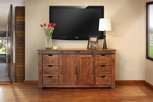 6 Drawer 2 Door 60" TV Stand | Parota Wood Collection