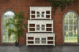 3 Drawer 2 Glass Door 60" TV Stand | Stone Collection Farmhouse