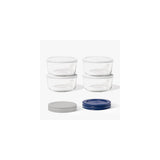 8 Piece Set (6.55 Cup / 52.4Oz) Round Glass Storage Containers With Lids, White