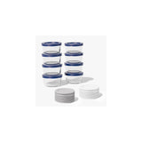16 Piece Set (7Oz) Round Glass Storage Containers With Lids, Grey
