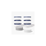 12 Piece Set (4 Cup / 32Oz) Round Glass Storage Containers With Lids, Grey